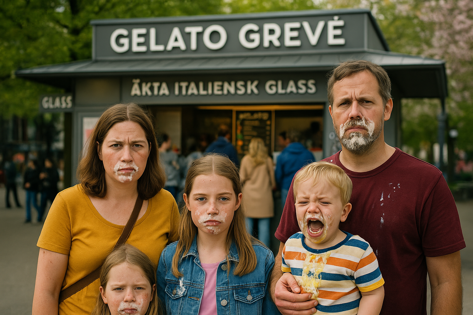 Barnfamilj rasar: ”Det finns ingen vanlig vaniljglass – bara jädra gelato”