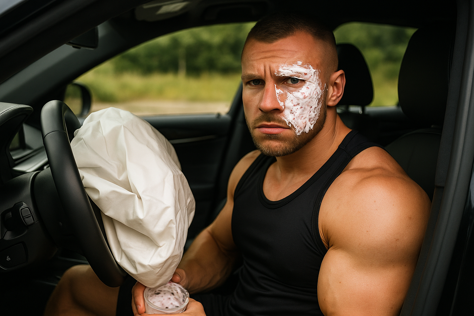 JUST NU: KVARG UTLÖSTE AIRBAG -”Proteinpuddingen kom rakt emot mig”