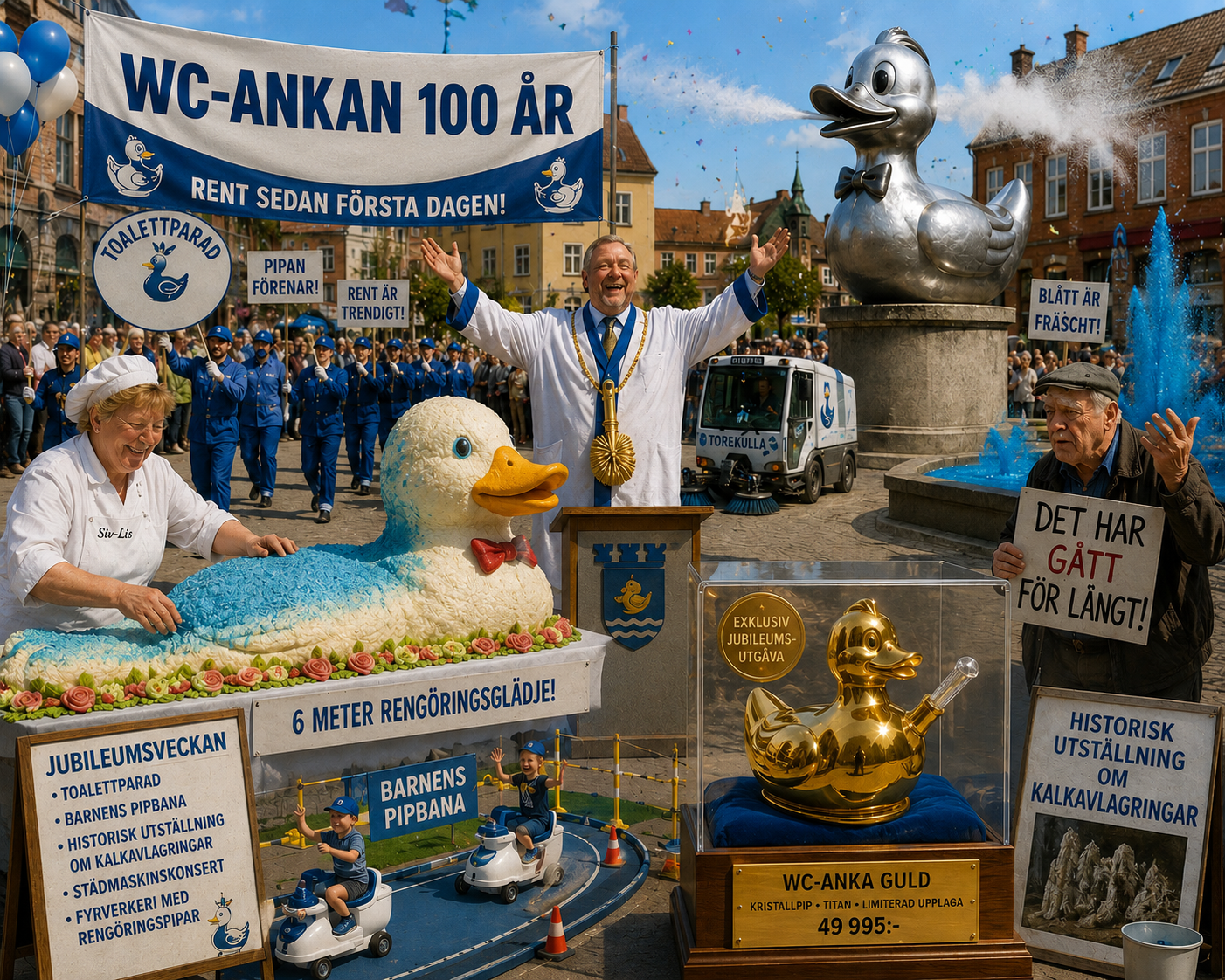WC-ANKAN FYLLER 100 ÅR – FIRAS MED FESTIVAL, GULDANKA OCH TOALETTPARAD